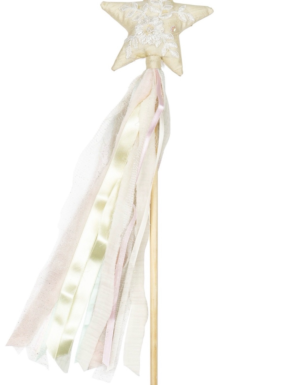 Wild Wawa wand Star Ribbon Wand Toy in Cream and Pastel